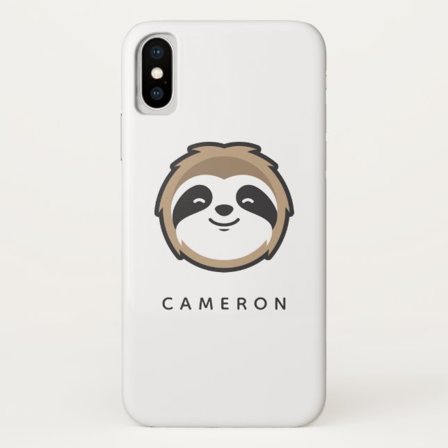 Add Your Name | Sloth Mascot Case-Mate iPhone Case (Back)
