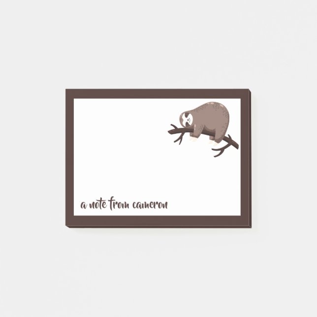 Add Your Name | Sloth Mode Post-it Notes (Front)