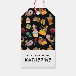 Add Your Name   Sloth Sweet Treats Pattern Gift Tags