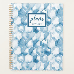 Add Your Name   Soft Blue Watercolor Canotype Planner