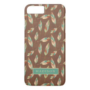 Add Your Name Southwest Feather Pattern iPhone 8 Plus/7 Plus Case