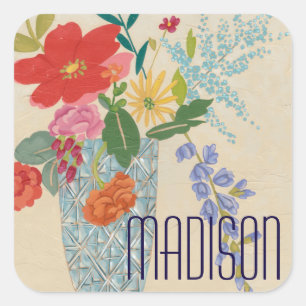Add Your Name   Spring Blossoms II Square Sticker