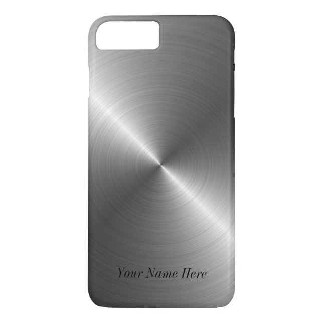 Add Your Name Steel Metal Look iPhone 7 Case (Back)