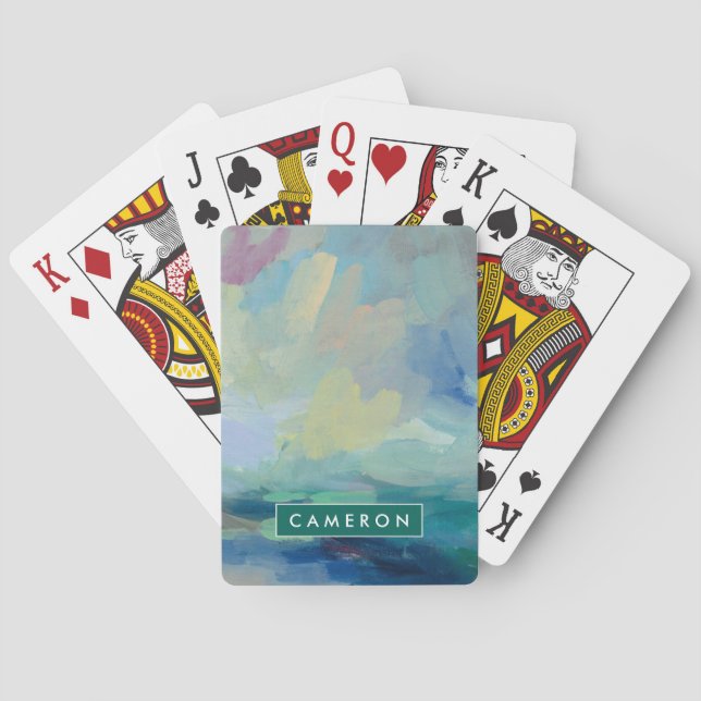 Add Your Name | Storm I Abstract Print Playing Cards (Back)