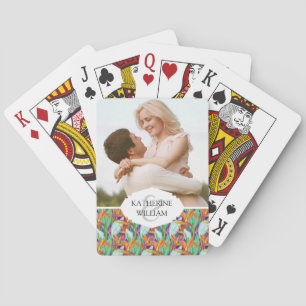 Add Your Name   Strelitzia Pattern Playing Cards