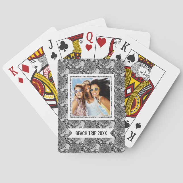 Add Your Name | Style Turtle Pattern Playing Cards (Back)