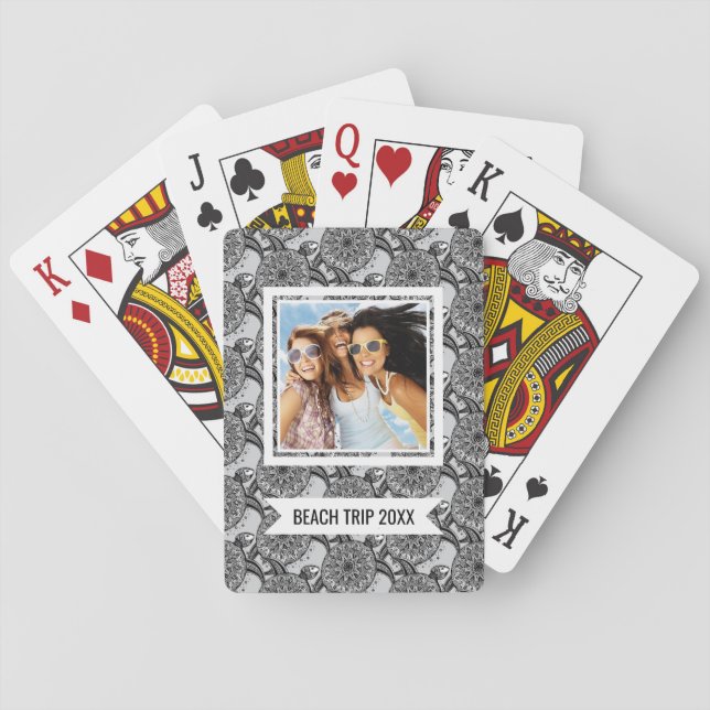 Add Your Name | Style Turtle Pattern Playing Cards (Back)
