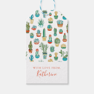 Add Your Name   Succulents Pattern Gift Tags