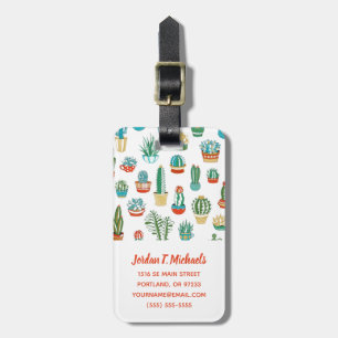 Add Your Name   Succulents Pattern Luggage Tag