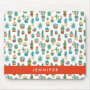 Add Your Name   Succulents Pattern Mouse Mat