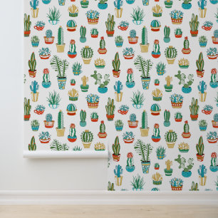 Add Your Name Succulents Pattern Wallpaper