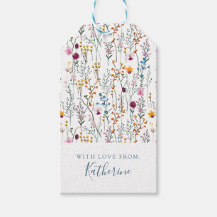 Add Your Name   Summer Wildflower Pattern Gift Tags