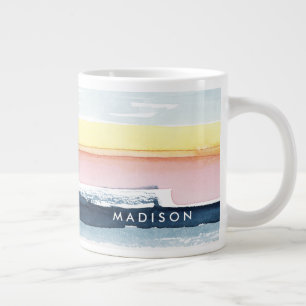 Add Your Name   Sunset Stream I Large Coffee Mug