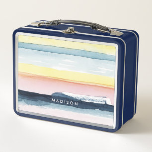 Add Your Name   Sunset Stream I Metal Lunch Box