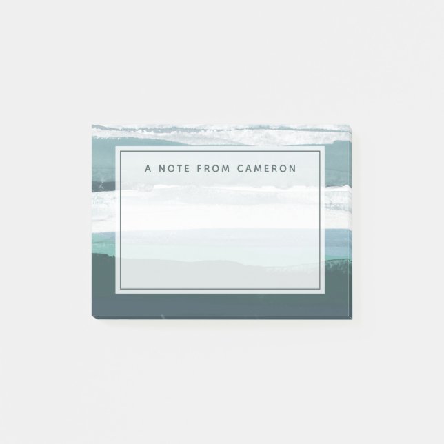 Add Your Name | Teal Sea Post-it Notes (Front)
