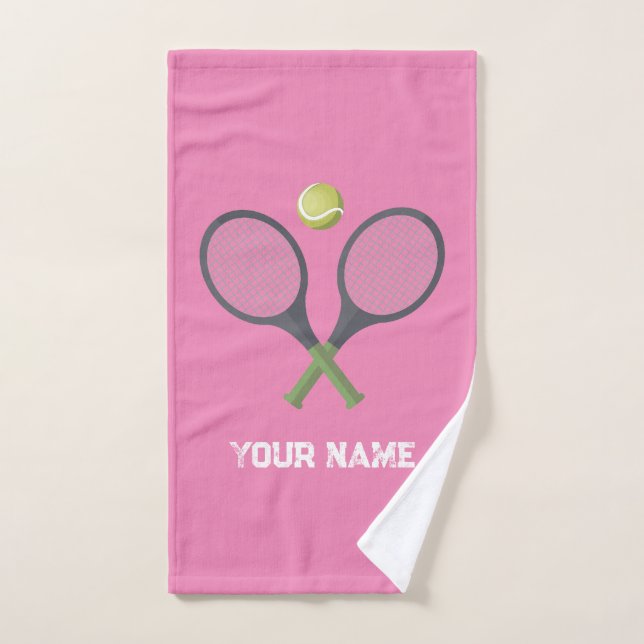 Add Your Name Tennis  Personalised  Hand Towel (Hand Towel)