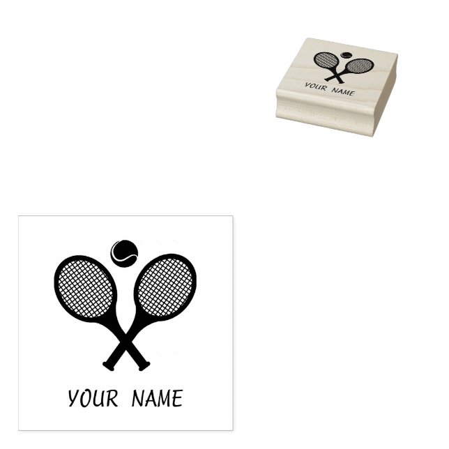 Add Your Name Tennis Personalised  Rubber Stamp (Stamped)