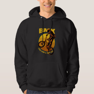 Add Your Name & TEXT, BMX Flying Rider Hoodie