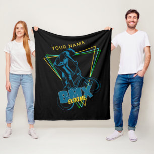 Add Your Name Text Extreme BMX Geometric           Fleece Blanket