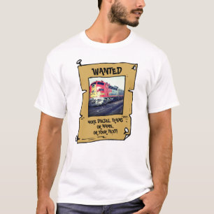 Add Your Name Text Image Photo Diesel Wanted Train T-Shirt