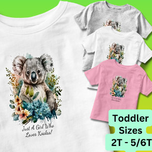 Add Your Name Text , Just a Girl Who Loves Koalas! Toddler T-Shirt