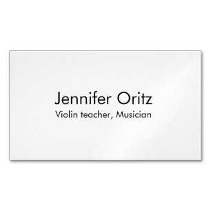Add your name text violin music teacher musician l 	Magnetic business card