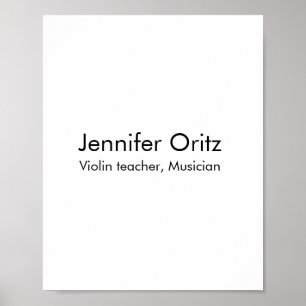 Add your name text violin music teacher musician l poster