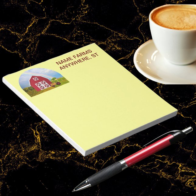 Add Your Name to Red Barn with Blue Sky Notepad (Add Your Name to Red Barn with Blue Sky Notepad)