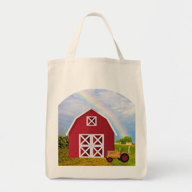 Add Your Name to Red Barn with Blue Sky Tote Bag (Front)