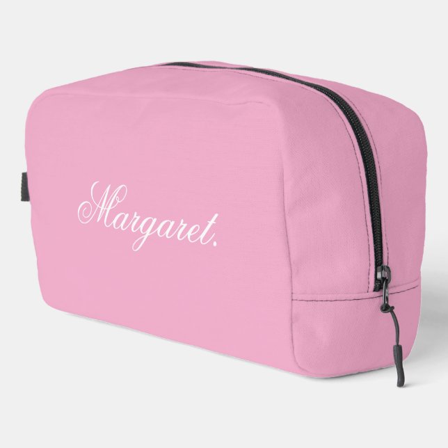 Add Your Name to This Sleek and Practical Pink Dopp Kit (Right Corner)