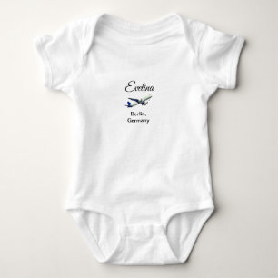 Add your name travel place aeroplane digital nomad baby bodysuit