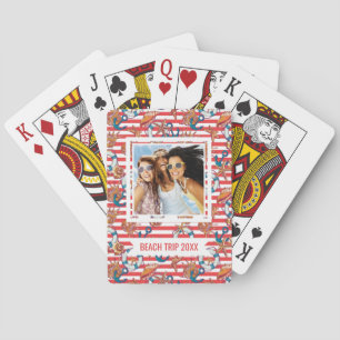 Add Your Name   Trendy Beach Pattern   Monogram Playing Cards