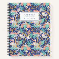 Add Your Name | Tropical Blue Sloth Pattern