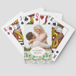 Add Your Name   Tropical Flowers And Birds Playing Cards
