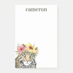 Add Your Name Tropical Halo Sweet Cheetah Post-it Notes