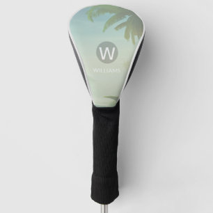 Add Your Name Tropical Monogram  Golf Head Cover