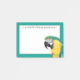 Add Your Name   Tropical Parrot Bird Post-it Notes