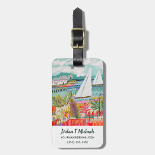 Add Your Name   Two Sailboats Luggage Tag