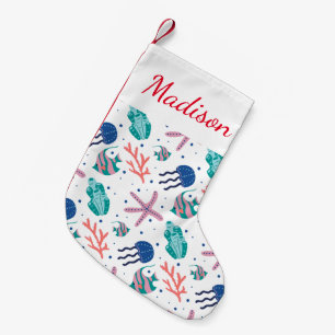Add Your Name   Underwater Sea Small Christmas Stocking