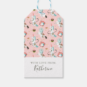 Add Your Name Unicorns In Space Pattern Gift Tags