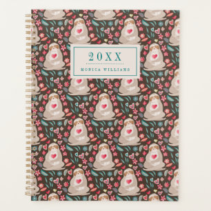 Add Your Name   Valentine Sloth Pattern Planner
