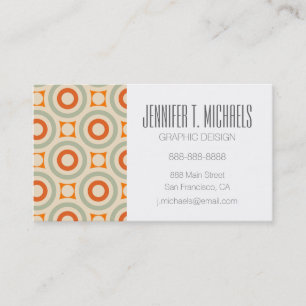 Add Your Name   Vintage Geometric Circle Pattern Business Card