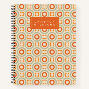 Add Your Name Vintage Geometric Circle Pattern Notebook