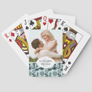 Add Your Name   Vintage Sea Animal Pattern Playing Cards