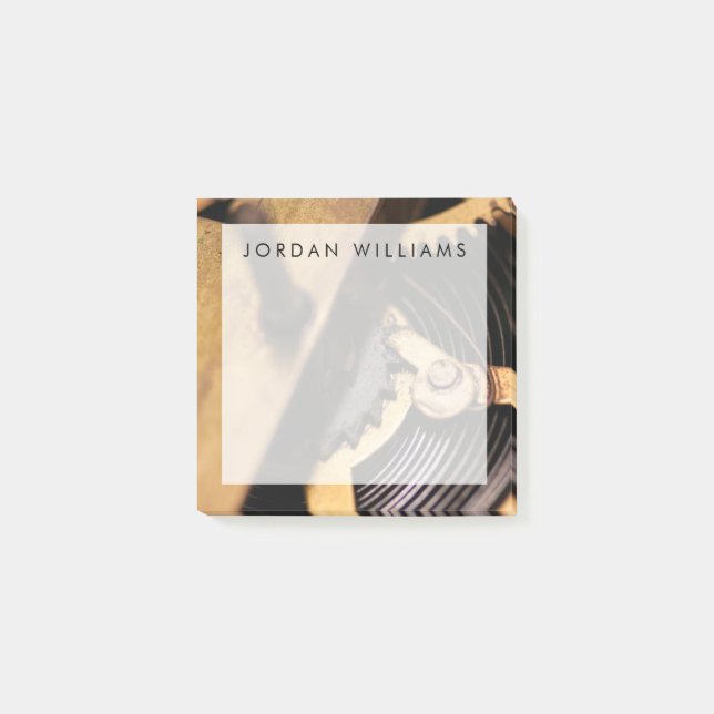 Add Your Name | Watch Mechanics Abstract Post-it Notes (Front)