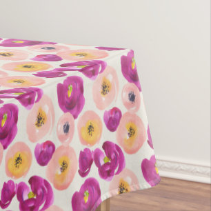 Add Your Name Watercolor Botanical Pattern Tablecloth