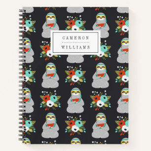 Add Your Name Watermelon Sloth Pattern Notebook