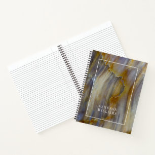 Add Your Name Wavy Petrified Wood Notebook