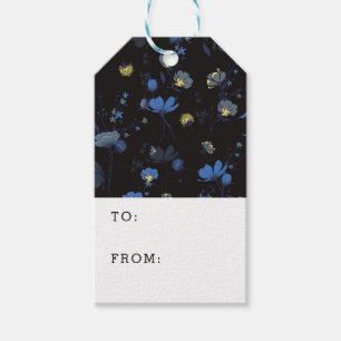 Add Your Name   Wind Blown Floral Pattern Gift Tags