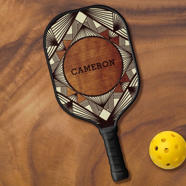 Add Your Name Wood Elegant Modern Masculine Custom Pickleball Paddle (Creator Uploaded)